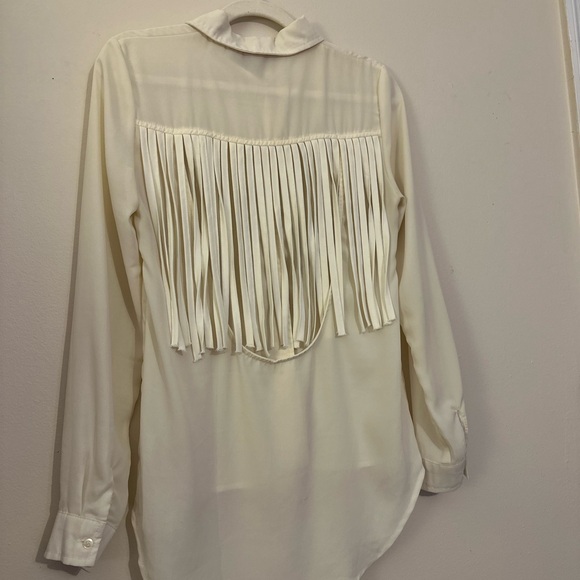 Chic Sheer Fringe Blouse - Picture 11 of 11